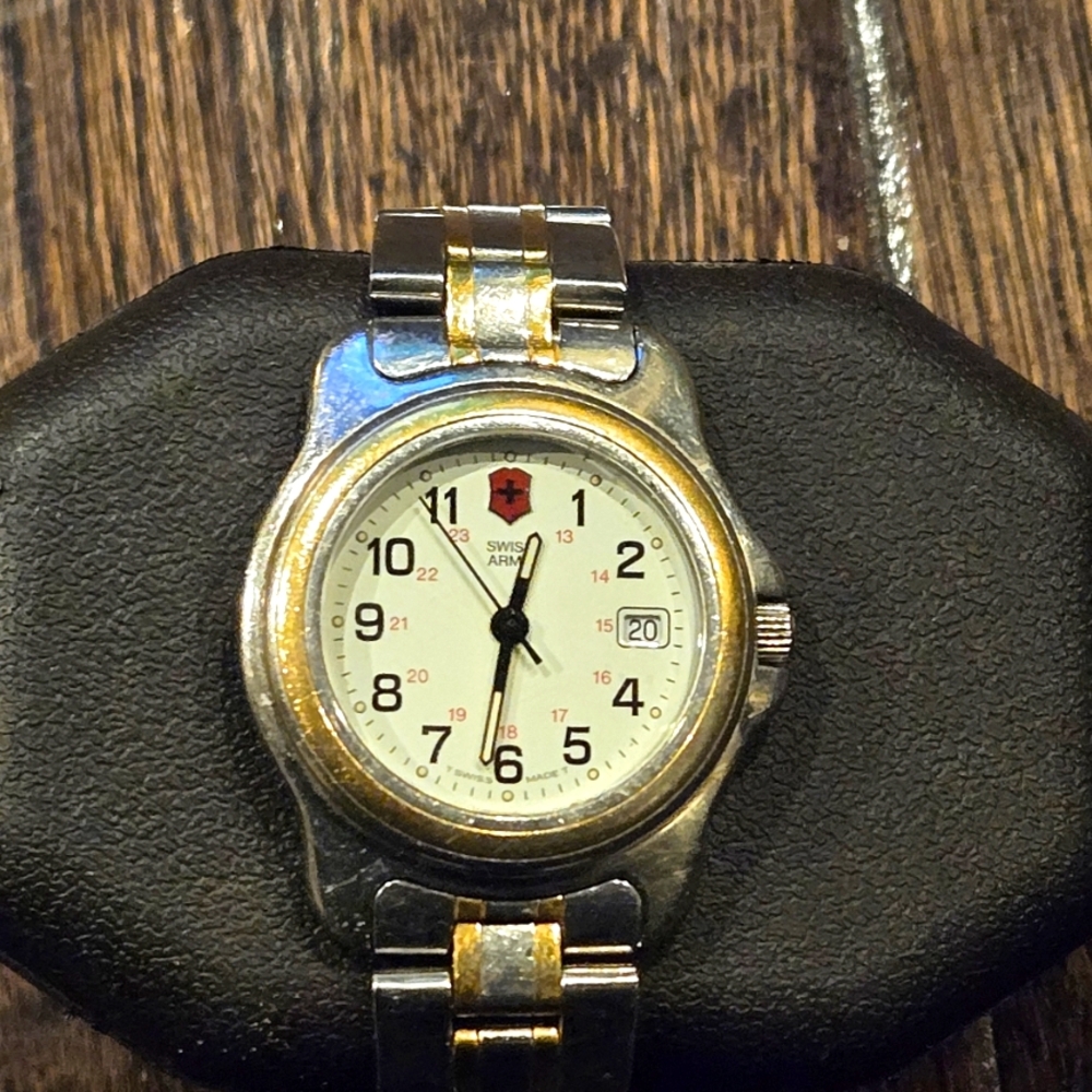 Vintage Swiss Army Gold And Silver Watch